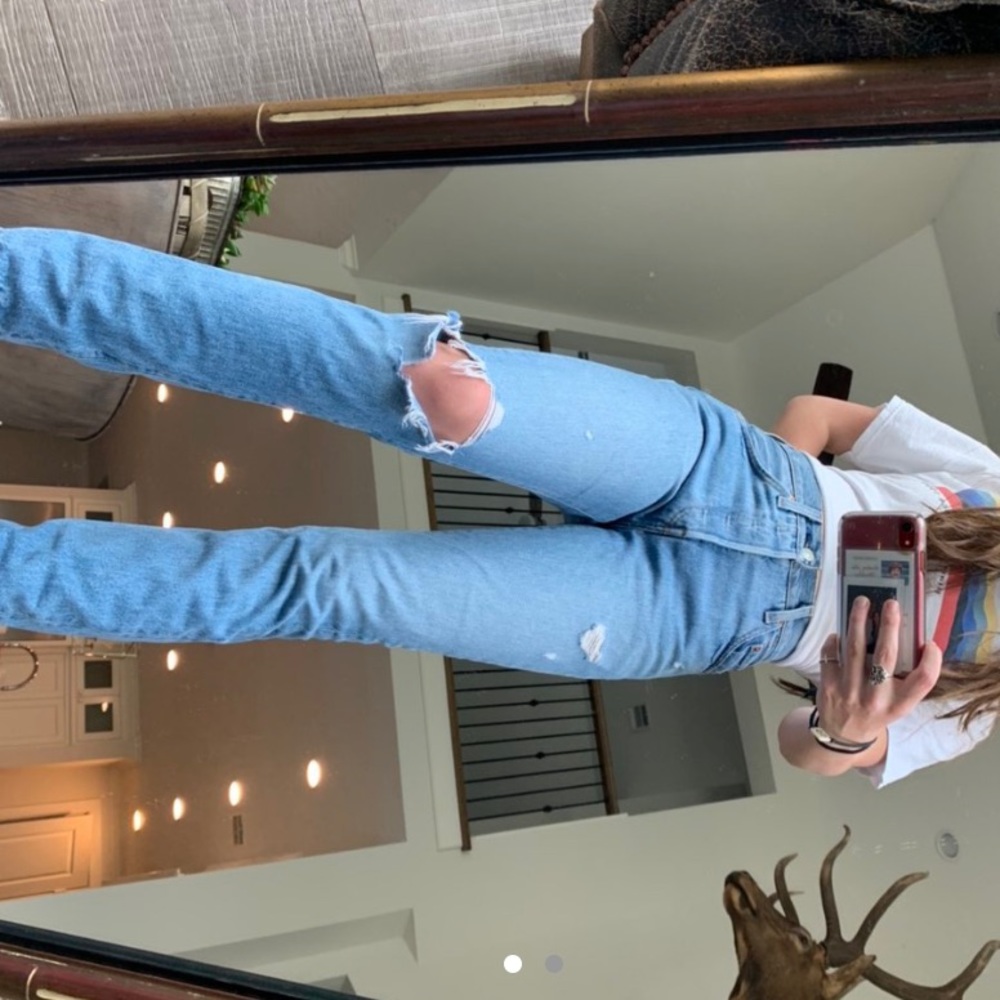 levi jeans size 25 mom jeans high rise